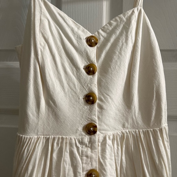 Urban Outfitters Emília White Linen Button Dress - Picture 9 of 10